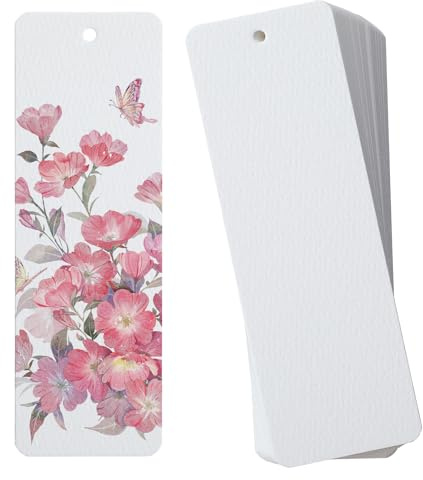 50 st tomma bokmärken i akvarell 15 cm x 5 cm vita akvarellpapperskort gör-det-själv bokmärken bulk present bokmärke målning ritning gör-det-själv hantverk för konstprojekt