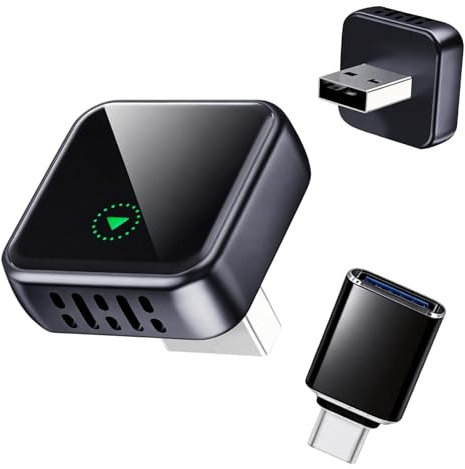 Mini Adaptateur CarPlay sans Fil, Compatible avec iOS 10+/Android | Plug and Play, Mini et Stable, Design en T, Compatible avec iOS 10+/Android, USB-C/USB-A