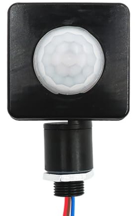 Auratrove Interruttore con sensore di movimento, regolatore di luce PIR da esterno a 180 gradi con distanza regolabile e impostazioni LUX, rilevatore compatto ad alta sensibilità per uso diurno e