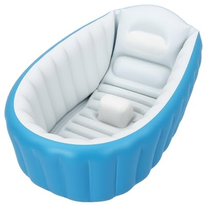 Aufblasbare Baby Badewanne, Umweltfreundliches PVC, Rutschfest, Faltbar, 77x40x25cm, für 0-3 Jahre, Blau