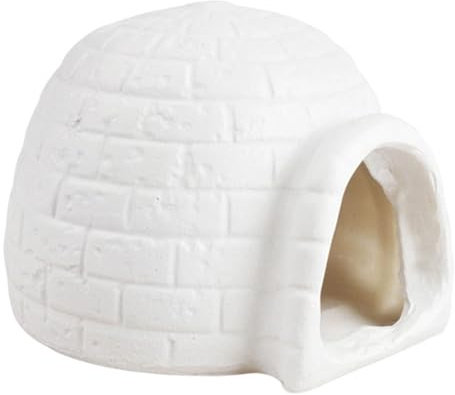 Maison en céramique pour hamster et petits animaux domestiques - Maison d'été fraîche pour rongeurs et animaux de compagnie - Cachette décorative pour animaux domestiques (blanc, 9,7 x 8,5 x 7,2 cm)