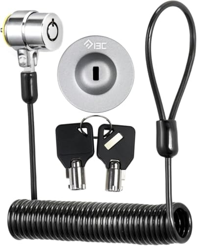 I3C Kabelschloss für PC Sicherheitskabel mit Schlüssel Laptopschloss Sicherheitsschloss für Laptop Tablet (1 Stück Silber)