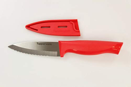 TUPPERWARE Messer Essential-Serie rot mit Wellenschliff