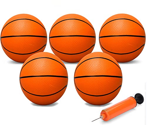 6 INCH PVC Mini Basketballs for Indoor Hoops, Soft 6 Rubber Replacements for Over Door Hoops, Little Basketballs for Adults & Kids (3 PCS with Air Pump)
