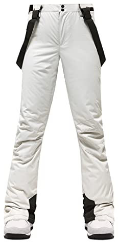 Winter Skihose Damen Outdoor Winddicht Wasserdicht Warm Schneehose Winter Ski Snowboard Hose Weiß L