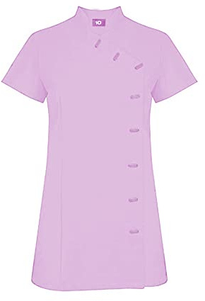 Tunique Black Beauty Spa Salon Esthéticienne Tunique Manucure Massage Thérapeute Uniforme Noir (Tailles 8-22), lilas, 40