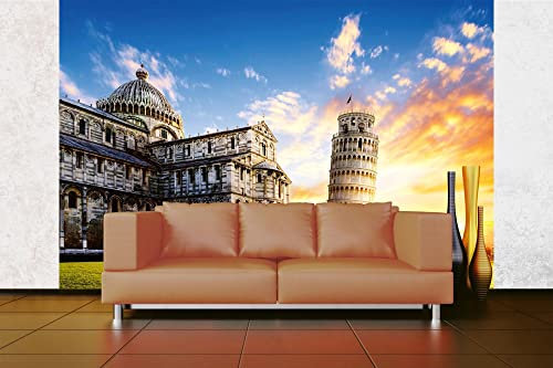 Vlies Fototapete PIAZZA DEI MIRACOLI 375 x 250 cm (inkl. Kleister) - Vlies Tapete, Wandtapete, Wandbilder - Tapete für Wohnzimmer Schlafzimmer, Büro, Küche - Montagefertig