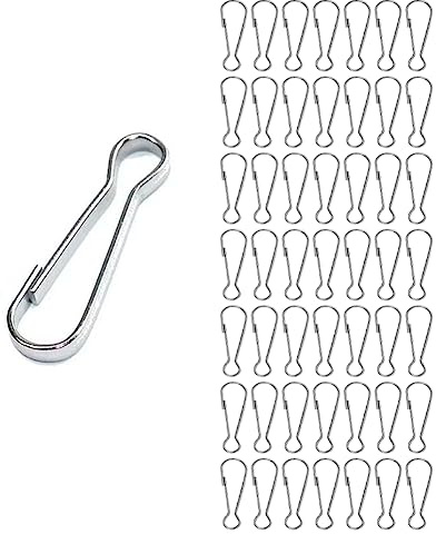 Lokatall 50 Pcs Stainless Steel Flag Pole Snap Hook - 40mm Spring Clips for Grommeted Flags, Banners, Keychains, and Lanyards