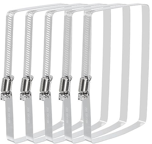 QUARKZMAN Abrazaderas Manguera Rectangular, 6 X 4 en Acero Inoxidable 304, Abrazadera Tubería Cuadrada para Conductos, Asegurando Mangueras, Cables Y Proyectos Puentes, Paquete de 6.