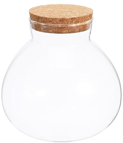 Toddmomy Glass Plant Terrarium with Cork Lid Tabletop Succulent Planter Easter Candy Cookie Display Planter Centerpiece Container for Succulent Moss Fern Air Plants