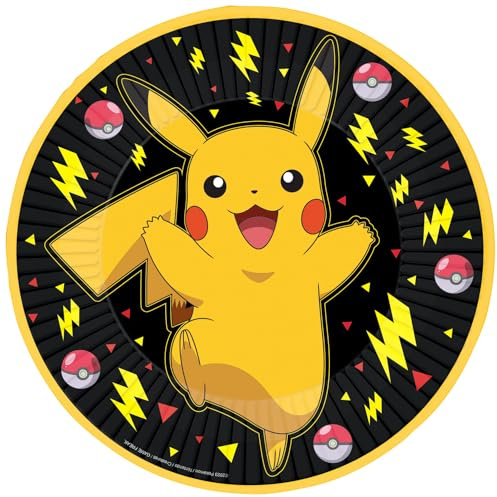 Amscan 9917104-66 Pokémon Pappteller für Kindergeburtstag, 8 Stück