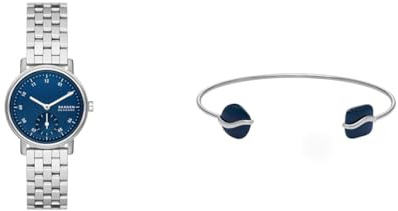 Skagen Damenuhr Kuppel Lille und Armband Sofie Sea Glass, Silber Edelstahl, Set