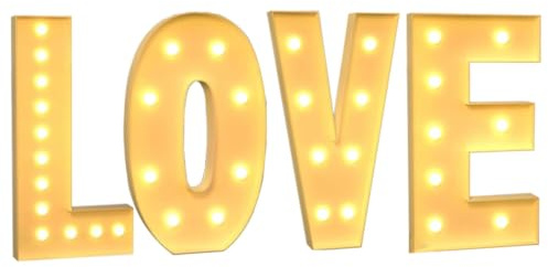Giant Romantic LOVE Sign Light Up, Marquee Letter Lights for Birthday Valentine's Day Wedding Propose Marriage Party, 120cm/4Ft
