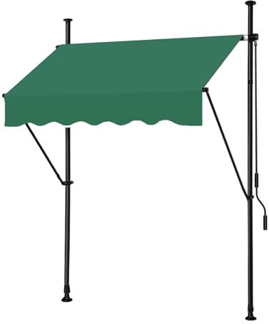 Store Banne manuel Auvent de terrasse Pergola jardin exterieur,Auvent de Terrasse en Aluminium Manivelle Tissu Résistant aux UV et Eau pour Fenêtre Terrasse Balcon ( Color : Dark green , Size : 300x12