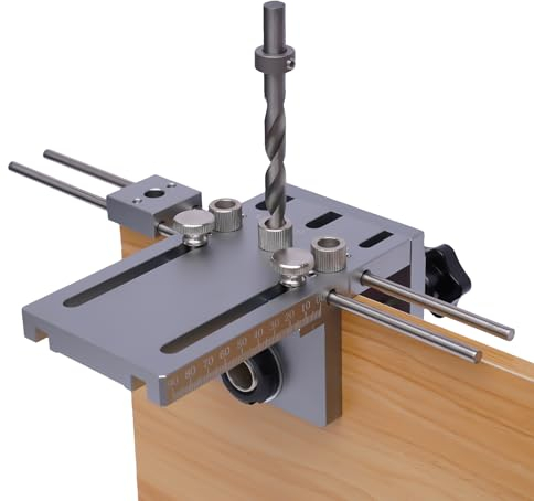 Dübellehre Bohrschablone Kit, Pocket Hole Jig Kit, 3-in-1 Bohrlehre Kit, Taschenloch holzdübel bohrschablone set 6/8/10mm, Bohrhilfe Dübellehre Bohrschablone Führung Kit