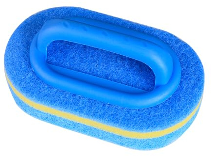 Cleaning Brush with Handle,Multi-Functional Scrubbing Brush,Ergonomic Hand Scrubber for Bathroom Kitchen Tile Floor Sink Bathtub Cleaning Tool,Three Layer Heavy Duty Scrubber (Blue)