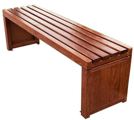 Metallbank ohne Rückenlehne, Gartenbank für draußen, 2-Sitzer-Parkbank, Terrassenstuhl mit Lattenrost aus Stahl, wetterfeste Sitzmöbel, für Hof, Veranda, Rasen, Hinterhof, Veranda (Größe: L5