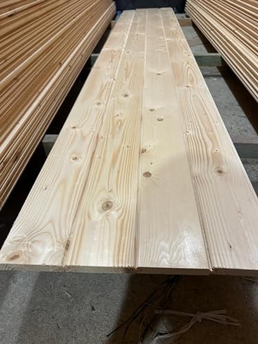 Tablas perfiladas, madera perfilada, perfil de fachada, tablas de fibra, 20mm x 12,8cm, longitud 200cm, madera, 10 piezas, madera de sauna, madera de colmena, revestimiento de parte inferior del