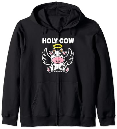 Holy Cow Livestock Cow Lover Cattle Farmer Midwest Pride Zip Hoodie