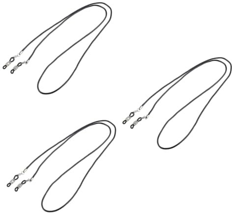 VALICLUD 3St Brillenkette brillen zubehör brillenzubehör rutschfest gleitschutz für freundinen Brillenhalter Sonnenbrillenständer schnapsgläser Kette ohne Brille Brillenband Black