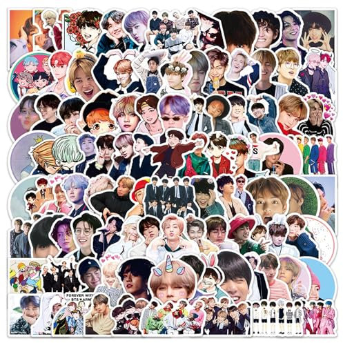 BTS Pegatinas, 100Pcs BTS Stickers, Ubephant Anime Pegatinas Impermeables Computadora Patineta Equipaje B-TS Regalos para Niños