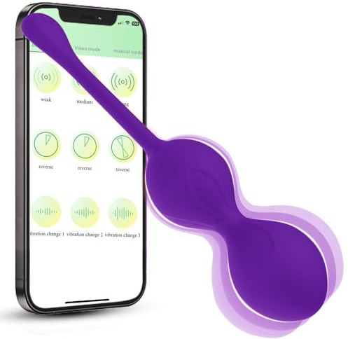LZYLWC Liebeskugeln für die Frau Beckenbodentrainer mit Vibration Vibro Ei mit Fernsteuerung für unterwegs 10 Modi & App-Steuerung für Frauen vibratorensets für frauen mit fernbedienung（Lila ）