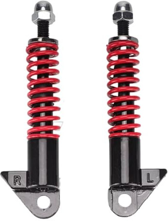 Motorrad-Stoßdämpfer 8 Zoll Elektrische Roller Vorderradaufhängung Kompression Frühling Öl Stoßdämpfer Zubehör Federbein hinten(Red)