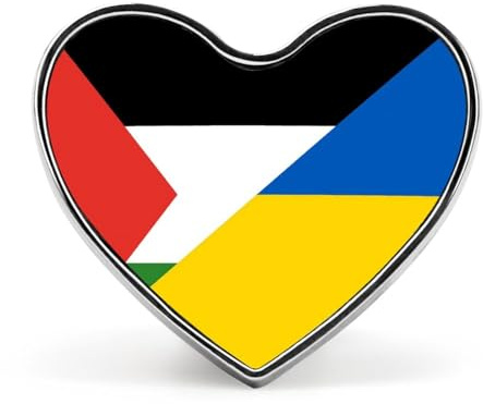Flagge von Palästina und der Ukraine, Herz-Revers-Krawattennadeln, lustige Brosche, Anstecknadel, Knopf, Abzeichen, Hut, Kleidung, Zubehör für Männer und Frauen
