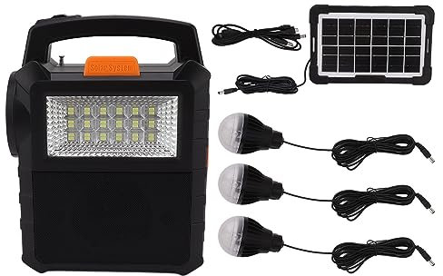 Centrale Elettrica Portatile con Pannello Solare Kit Multifunzionale di Lunga Durata con Lampadine, Centrale Elettrica Portatile per Casa di Emergenza Rv Campeggio All'aperto