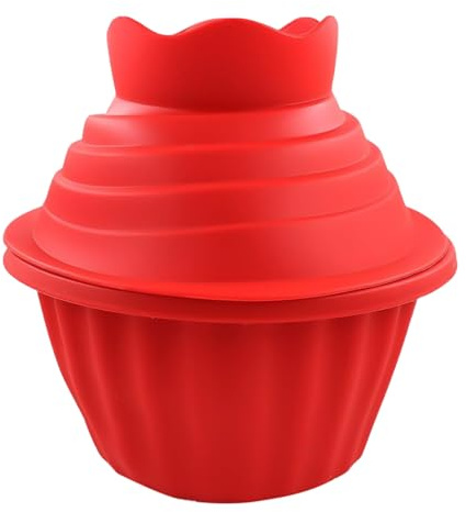 Giant Cupcake Mold Stick Jumbo Cake Bake Set Silicone Cupcake Molds For Easy Cake Decorating Nzj134 (Watermelon Red, 12.2x20cm)