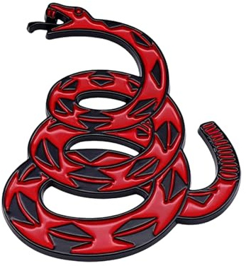 Insignia de metal de serpiente de cascabel de alto relieve, decoración para coche, motocicleta, camión, amarillo, múltiples superficies, calcomanía de metal para vehículos