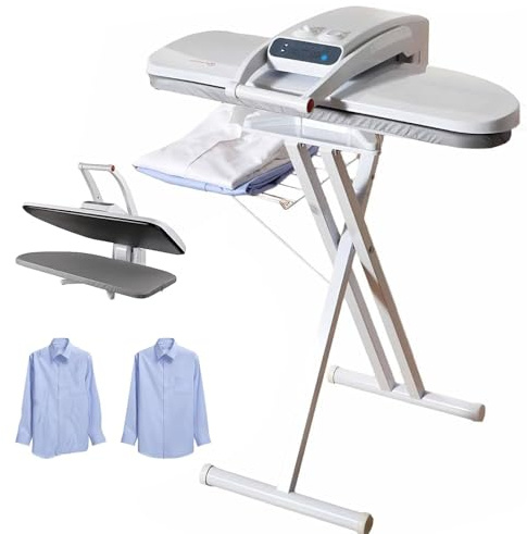 Pressa da stiro a vapore da 1400 W, pressa da stiro a vapore commerciale per impieghi gravosi, 5 temperature regolabili, modalità tessuto multiple, per casa, lavanderia, hotel(Withstand)