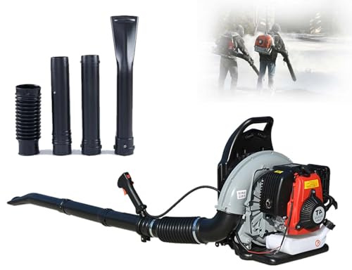 Bensindriven Ryggsäck Lövblås 4-Takt 1000cc Med 2.0L Tank, Turbohastighet 10000 RPM, Ergonomiska Remmar, Låg Ljudnivå, Lövblås Och Snöslunga För Trädgårdsarbete(Red)