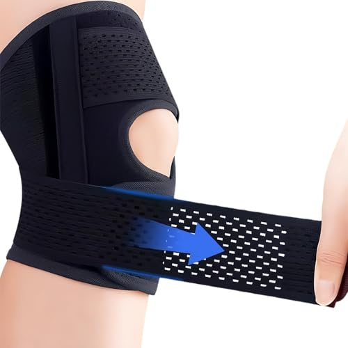fshxj Rodillera para hombre y mujer, rodillera, soporte para la rodilla, menisco deportivo con estabilización, compresión de rodillera, soporte de rótula y artrosis, ajustable, rodillera de bienestar