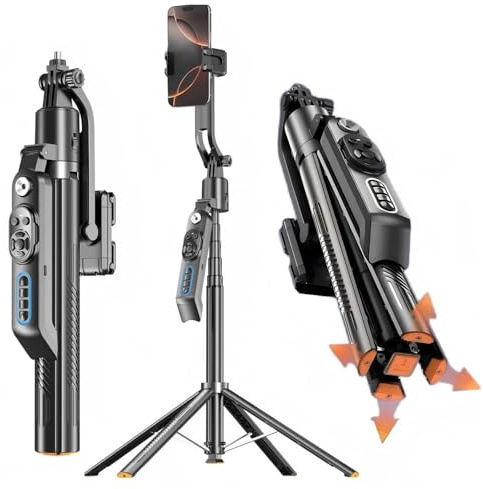 Auto Face Tracking Tripod for iPhone&Android, Auto-Pop Open Selfie Stick with Remote, 360° Rotation,72'' Phone Camera Tripods Stand iPhone Holder for Content Creator Tiktok Vlog Video Recording