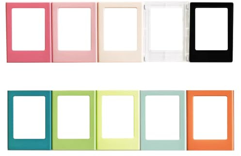 TASSFROO 10 Stück Magnetische Bilderrahmen, 8,8x6,5 cm Mini Fotorahmen Kompatibel mit Polaroid Film DIY Magnetrahmen für Fotocollage Büro Zuhause Deko Kreatives Geschenk