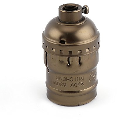 Vintage Lampenfassung, E27 Edison Retro Eleganter Industrieller Wandpendel-Ständer, Lampenfassung, Beleuchtung Schraube (Antik Messing ohne Schalter und Kabel)