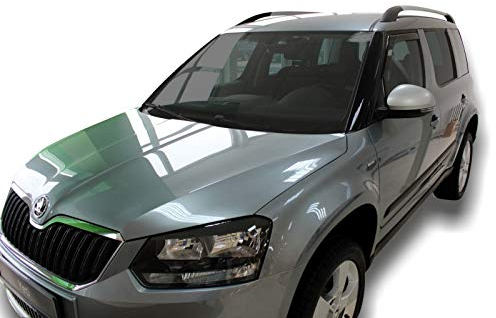 J&J AUTOMOTIVE | Windabweiser Passend Für Yeti 2009-2017, Heko Regenabweiser, Getönt, Set 4-Teilig, Vorne und Hinten, Aerodynamisch