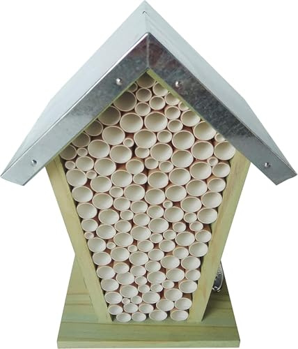 Esschert Design Bienenhaus Holz Wildbienen Haus zum Hängen oder Stellen Nest