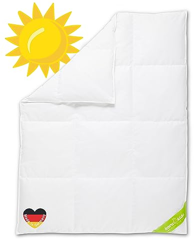 Koru Kids® Kinder Daunendecke 100 x 135 cm – 100% Daunen – Kinderbettdecke Sommer – Baby Bettdecke Kinder 100 x 135 – bis 60 Grad waschbar – Kinderdecke 100x135 – Made in Germany