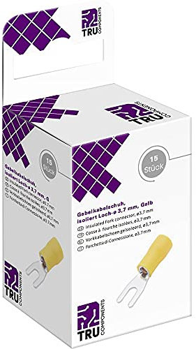 TRU COMPONENTS T2010C308 Gabelkabelschuh 4,0 mm² 6,0 mm² Dunge=3,7 mm giallo Teilisoliert 15 St.