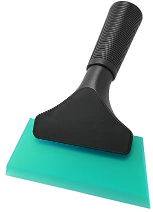 FOSHIO Small Squeegee with 5 Inch Light Blue Rubber Blade Mini Wiper Window Tinting Tools for Mirror Glass Window Cleaner with Non-Slip Handle