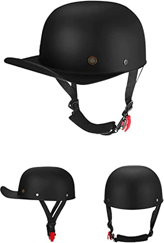 Tysk stil MC Baseball Cap Hjälm - Herr & Dam Retro Open Face hjälm DOT Godkänd Vintage Half Shell hjälm för Street ATV Moped Scooter Cruiser Touring (Color : D, Size : M=55-57cm)
