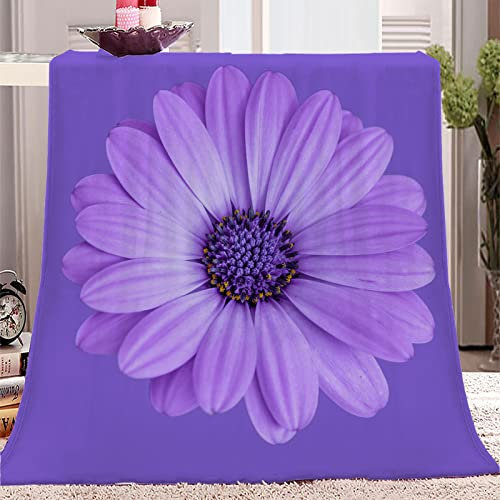 SJSXWQN Decke Lila Chrysantheme Kuscheldecke Flauschig für Bett und Sofa Extra Weich Warme Mikrofaser Wohndecke Fleecedecke als Sofadecke Couchdecke Kuscheldecke - 180x200 cm