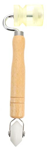 DOITOOL Wooden Handle Wallpaper Scoring Tool Textured Roller for Seam Construction Roller Wheel Wallpaper Sewing Tool Multi-use for Home Decor