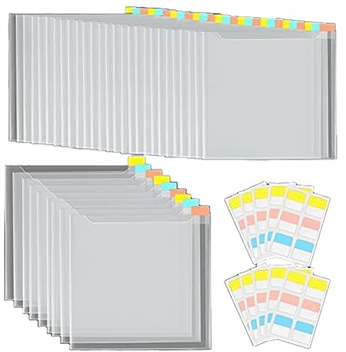 Tbkoeudhg 36 StüCk Scrapbook-Papieraufbewahrung, Papier-Organizer-Aufbewahrung mit 60 StüCk Selbstklebenden Registerlaschen für die Aufbewahrung Von 6 X 6 GroßEn Scrapbook-Papieren