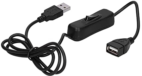 USB-Schalter-Verlängerungskabel, Stecker auf Buchse, Verlängerungskabel, 28 AWG, Stecker auf Buchse, USB-Kabel mit Ein-/Aus-Schalter für Lüfter-LED