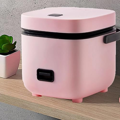 PanHuiWen Rice Cooker And Steamer for 1, Mini Rice Cooker And Steamer Portable Multi Cooker Battery 1.2 L, with Steamer Non- Stick Cooking,Pink