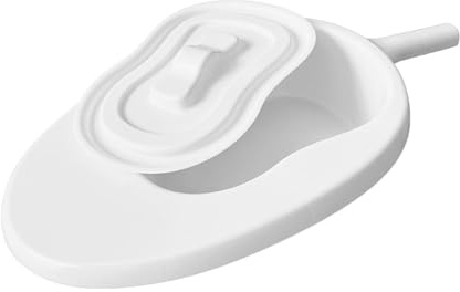 perfk Leichtes bettlägeriges Urinal, Bettpfanne, tragend und mit integriertem Griff, Pflege-Urinal, für persönliche Männer, Frauen, ältere Menschen, Weiß
