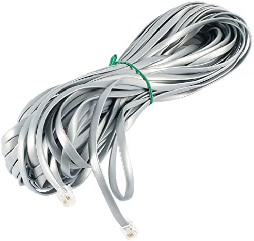 XYWHPGV RJ12 6P6C Spina Maschio Cavo Telefonica Piatta, 20 M 65 Piedi, Grigio(5bdc1 645ca 99383 dbcb2 fef28 7efa5